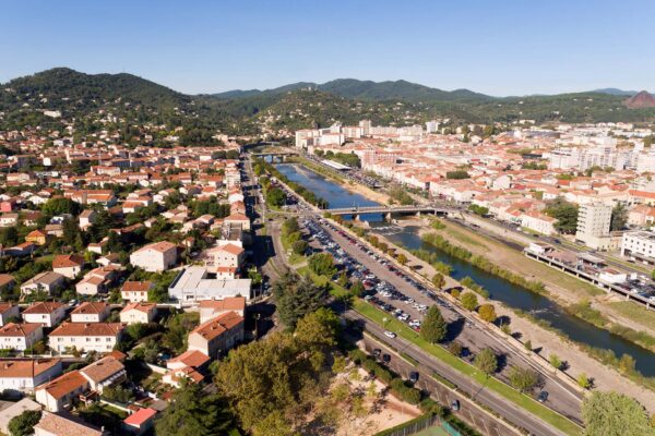 Alès vue aérienne de la ville